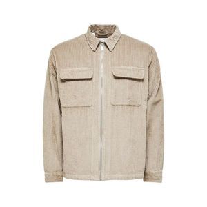 Selected Beige Zip-Up Classic Shirt for Men